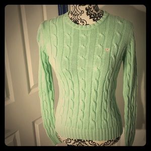 Light green Vineyard Vines Cable Knit Sweater EUC